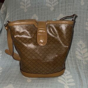 Celine Shiny Brown Shoulder Bag